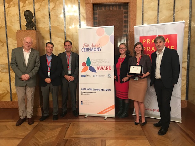 Members of the evaluation team and CIFF at the IDEAS award ceremony.