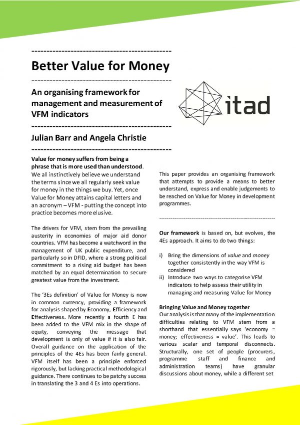 Better Value For Money Itad